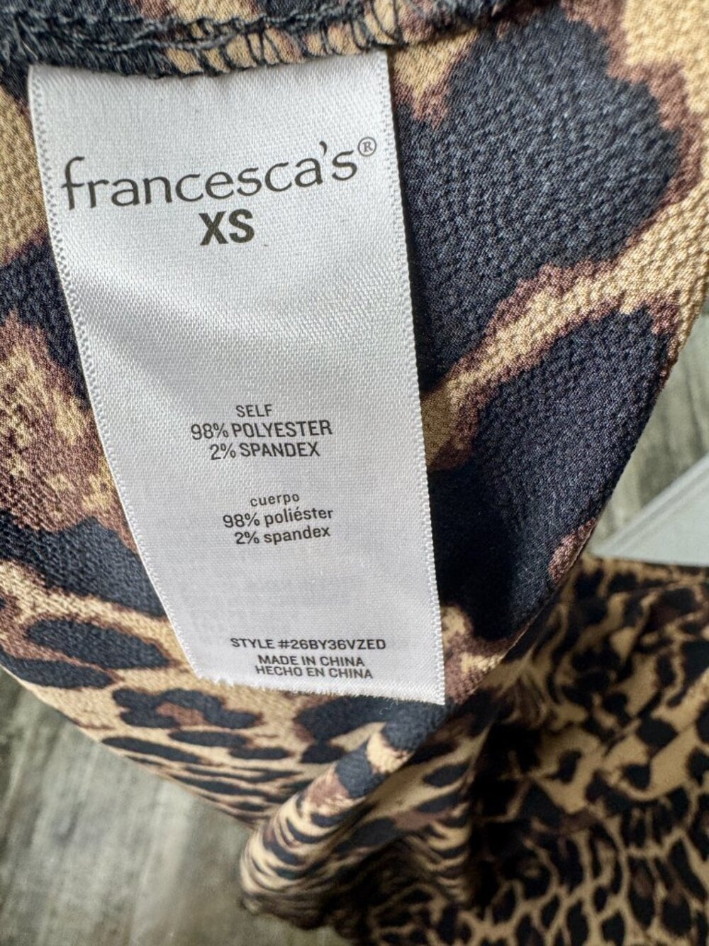 NWT Francesca’s Leopard Print Maxi Dress XS Open Back Flowy Boho Animal Print - Picture 8 of 9